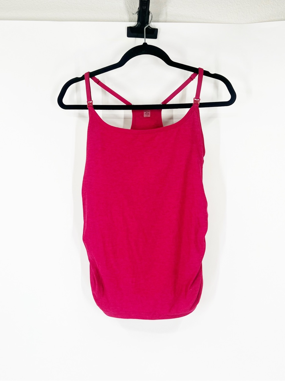 Beyond the Bump Pink Racerback Ruched Top